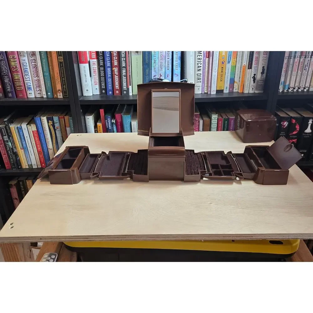 Vintage set The Jewel Kit MCM jewelry box and travel box brown